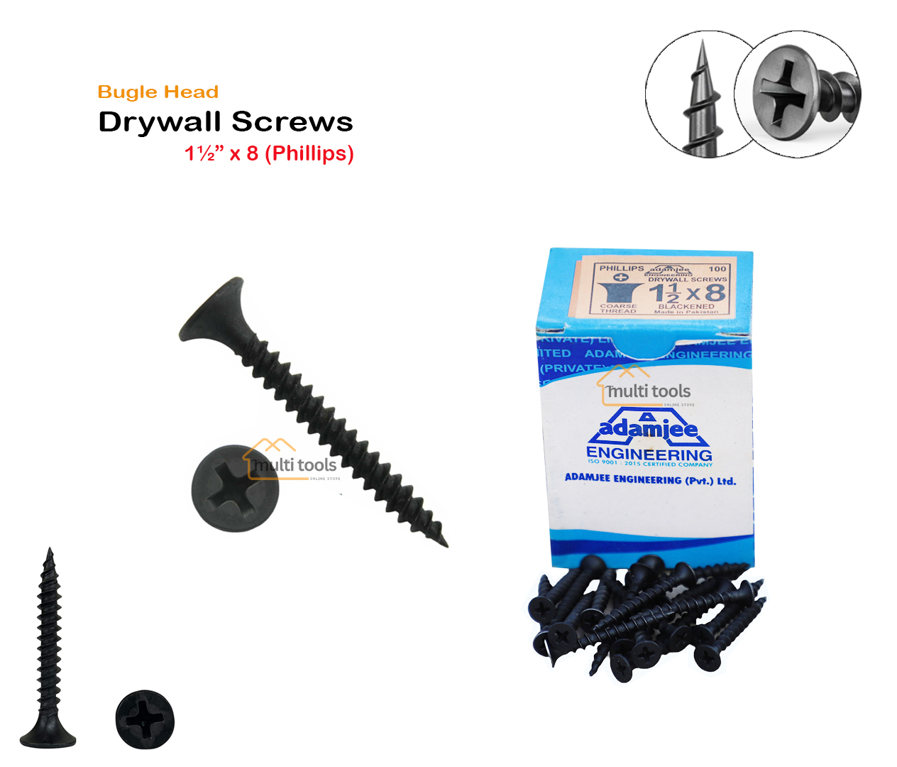 Bugle Head Drywall Screws 1-1/2 X 8 (Phillips)